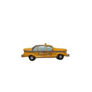 NYC Yellow Taxi Cab Magnet Souvenir With Checker Design